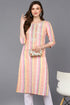 Cotton Multicolored Striped Straight Kurta